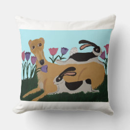 Almofada Travesseiro Decorativo Galgo e Amigos Coelhos