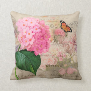 Almofada Travesseiro decorativo gasto do Hydrangea