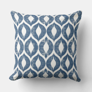 Almofada Travesseiro decorativo Geométrico Azul e Branco