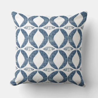 Almofada Travesseiro decorativo Geométrico Azul e Branco