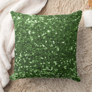 Almofada Travesseiro decorativo Glitter de Sequência Verde