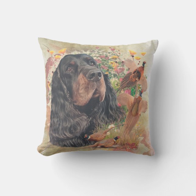 Almofada Travesseiro decorativo Gordon Setter Tapeçaria Caf (Frente)