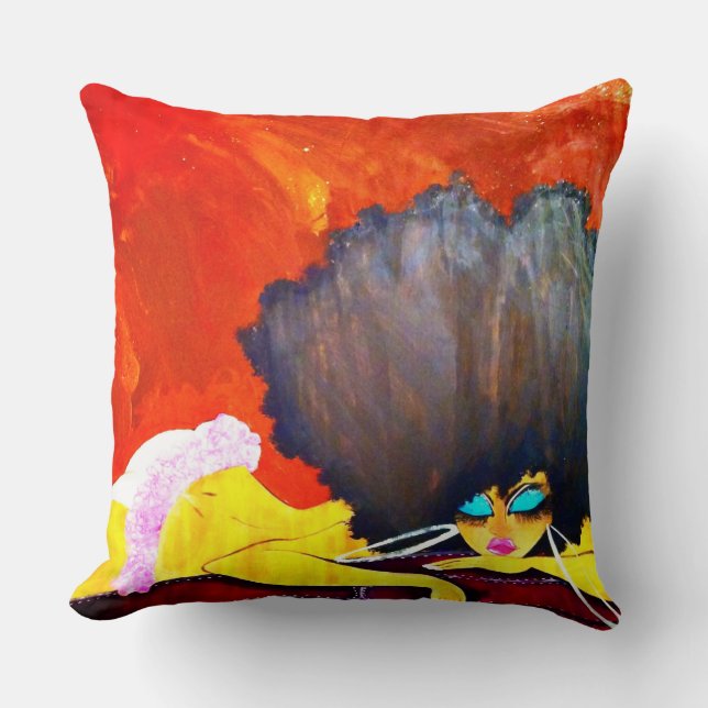 Almofada Travesseiro decorativo grande 20" da menina x 20" (Frente)