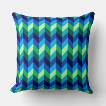 Travesseiro decorativo Grande de Chevrons Verdes A