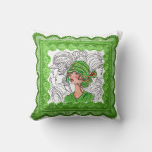 Travesseiro decorativo Green Flapper Girl