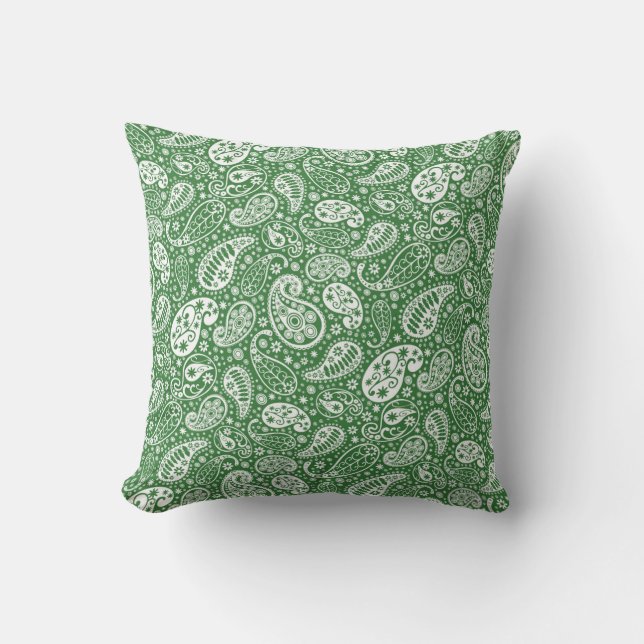 Almofada Travesseiro decorativo Green Paisley" (Frente)
