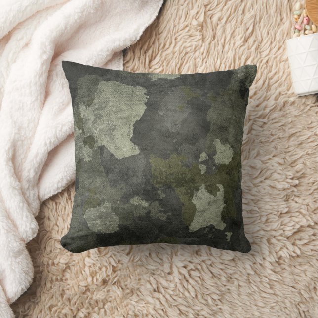 Almofada Travesseiro decorativo Grunge Dark Camouflage (Cobertor)