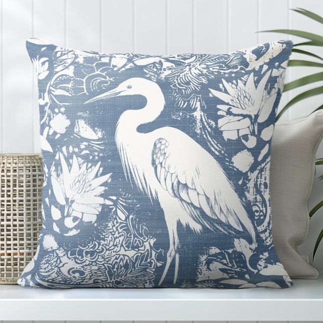 Almofada Travesseiro decorativo Heron Azul e Branco (Criador carregado)