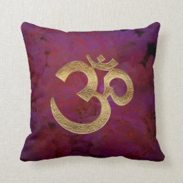 Almofada Travesseiro decorativo hindu da ioga do ouro roxo