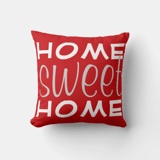 Almofada Travesseiro decorativo Home doce Home vermelho (Frente)