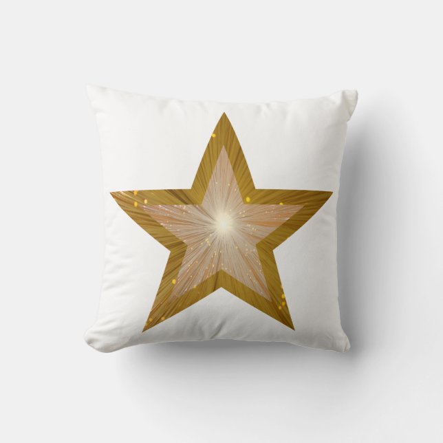 Almofada travesseiro decorativo impresso com "Dourado" bran (Frente)