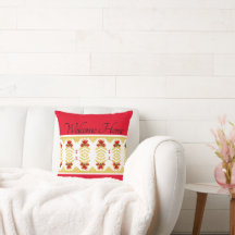 Travesseiro decorativo inicial bem-vindo - Bem-vin