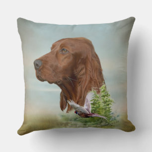 Almofada Travesseiro decorativo irlandês de caça ao setter