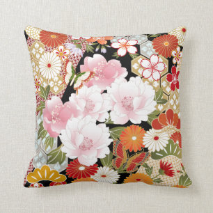 Almofada Travesseiro decorativo japonês dos padrões de fl