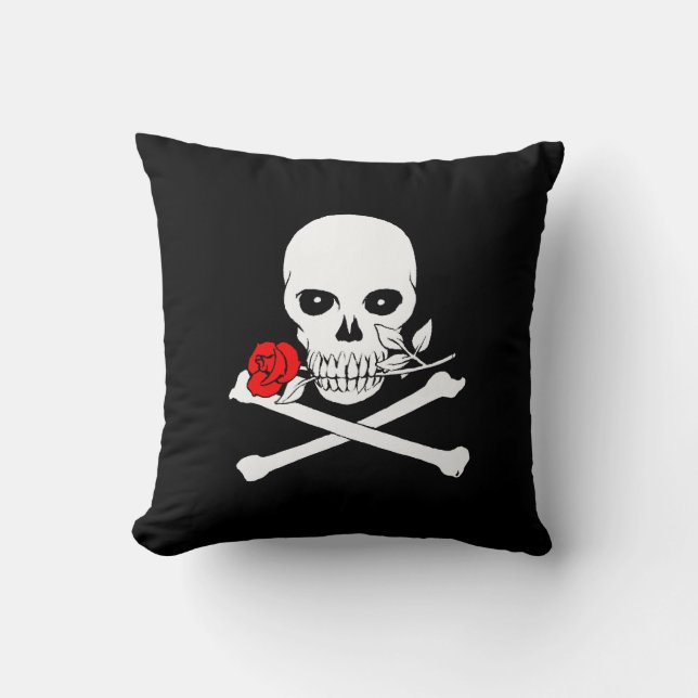 Almofada Travesseiro decorativo Jolly Roger (Rosa) (Frente)