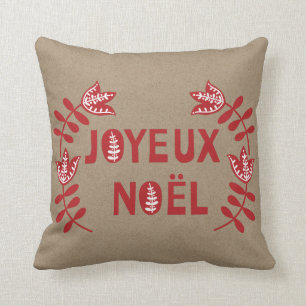 Almofada Travesseiro decorativo Joyeux Noel