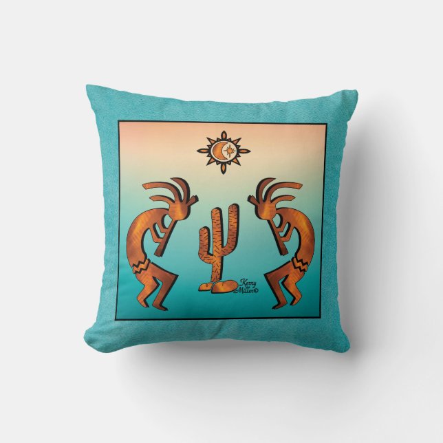 Almofada Travesseiro decorativo Kokopelli Sudoeste (Frente)