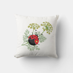 Almofada travesseiro decorativo Ladybug gráfico de 16"x16"
