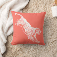 Travesseiro decorativo Laranja de Tigre Pulando