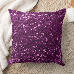 Almofada Travesseiro decorativo Leve de Sequência Faux Roxo