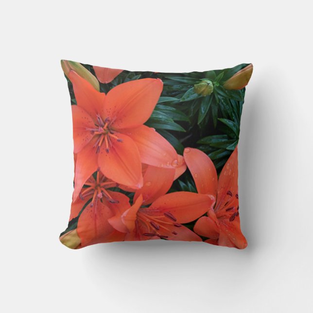 Almofada Travesseiro decorativo Lily Laranja (Frente)