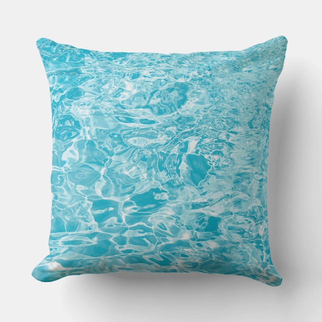 Almofada Travesseiro decorativo Líquido Azul E Abstrato Bra (Frente)