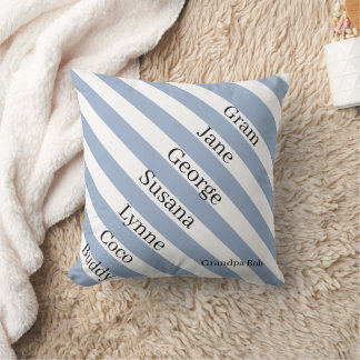 Almofada Travesseiro Decorativo Listra Azul e Branco Vô