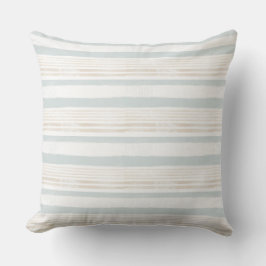 Almofada Travesseiro decorativo listrado neutro e branco