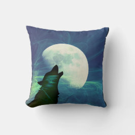 Almofada Travesseiro Decorativo Lobo Noturno Místico