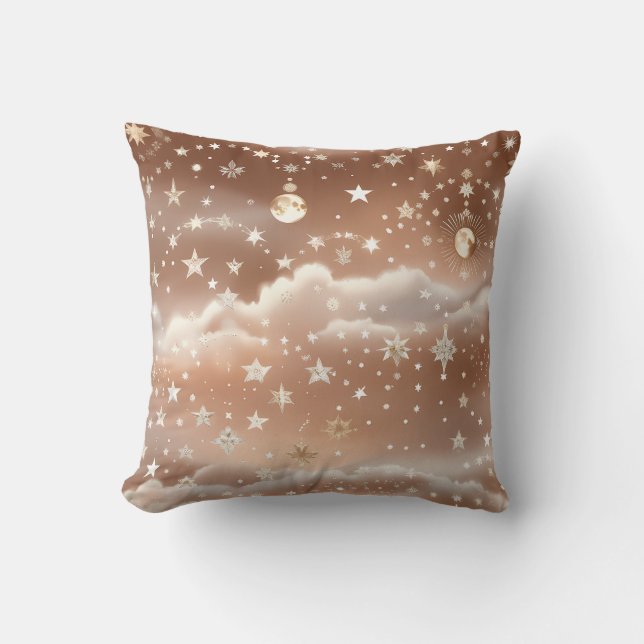 Almofada Travesseiro Decorativo – Luar Celestial em Creme d (Frente)