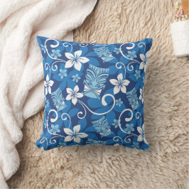 ALMOFADA TRAVESSEIRO DECORATIVO LUAU TIKI PADRÃO (AZUL BRIL