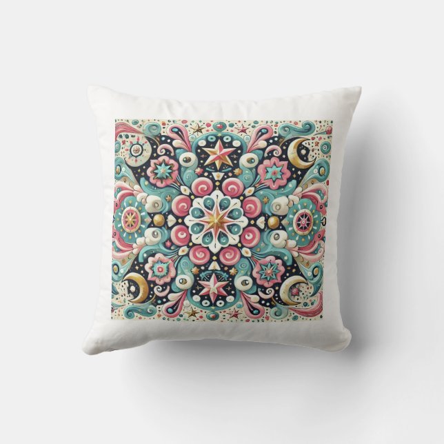 Almofada travesseiro Decorativo "Lunar Bloom" (Verso)
