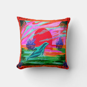 Almofada Travesseiro decorativo mágico de golfinhos