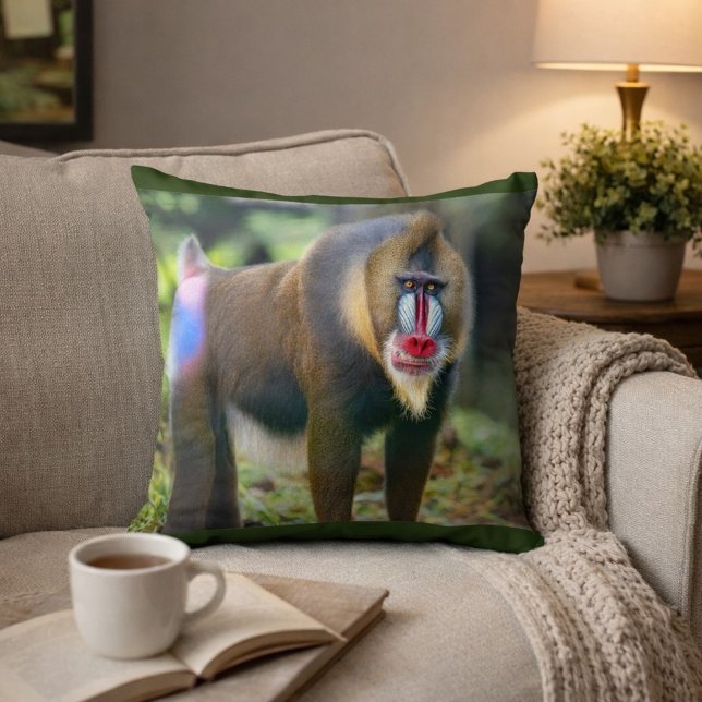 Almofada Travesseiro Decorativo Majestade do Mandril ("A touch of nature's artistry for your sofa"
)
