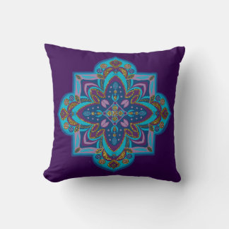 Almofada Travesseiro decorativo - mandala azul e roxo