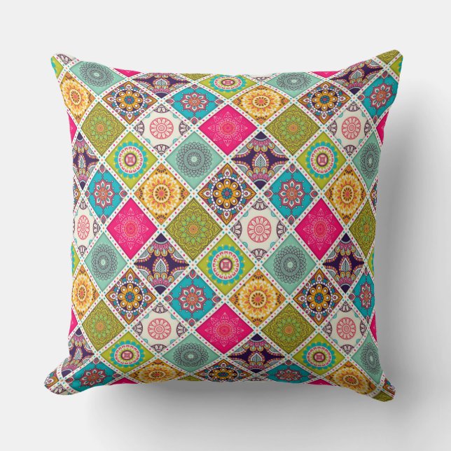 Almofada Travesseiro Decorativo Mandala Colorido (Frente)