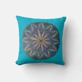 Almofada Travesseiro Decorativo Mandala em Estrelas Roxo/Tu