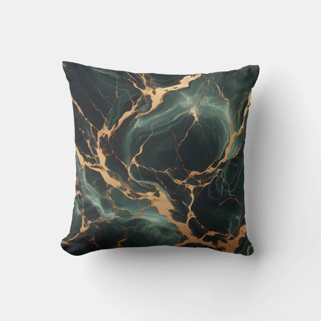 Almofada Travesseiro decorativo Marble Emerald Green (Frente)