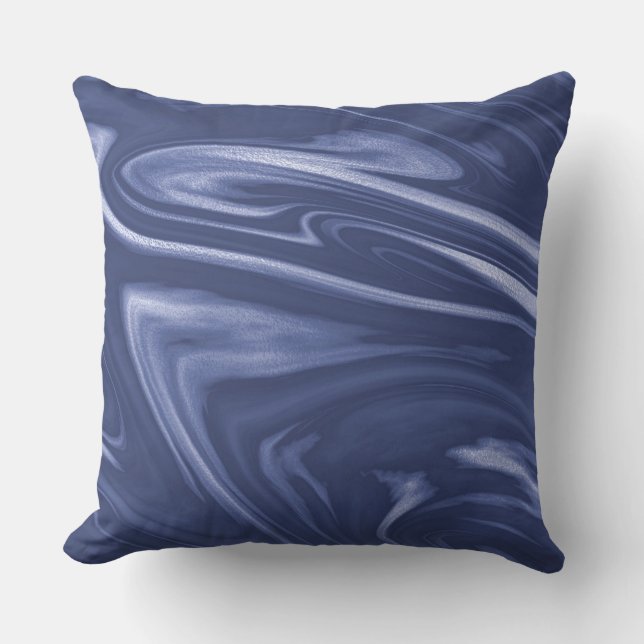 Almofada Travesseiro decorativo marinho Azul Marble (Frente)