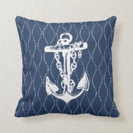 Almofada Travesseiro decorativo Marinho Costeiro de Âncora