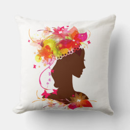 Almofada Travesseiro Decorativo Menina Floral Brilhante