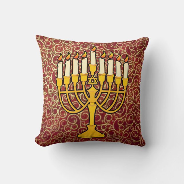 Almofada travesseiro decorativo menorah (Frente)