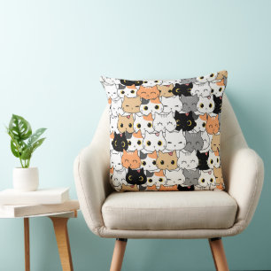 Almofada Travesseiro decorativo Meow Nation 20x20