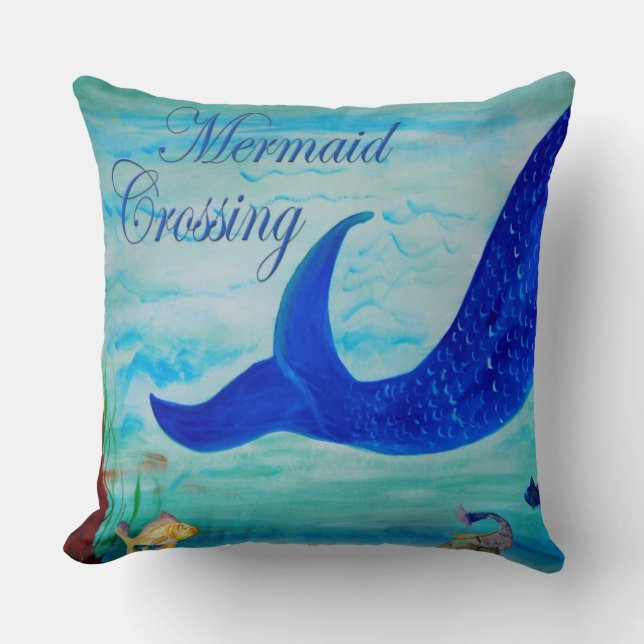 Almofada Travesseiro decorativo Mermaid Crossing (Frente)