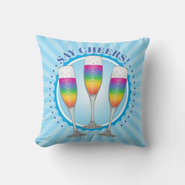 Almofada Travesseiro decorativo Mimosa Rainbow Champagne (Frente)