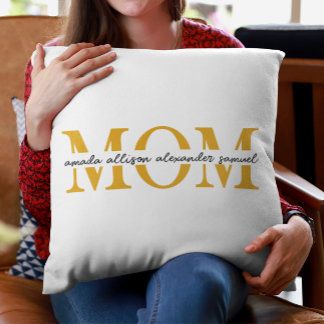 Almofada Travesseiro decorativo MOM personalizado com nome 