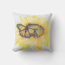 Travesseiro decorativo- Monarca e girassol