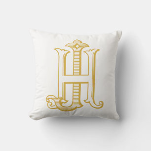 Almofada Travesseiro decorativo Monograma HJ ou Monograma J