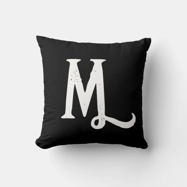 ALMOFADA TRAVESSEIRO DECORATIVO MONOGRAMA NA MODA SCRIPT (Frente)