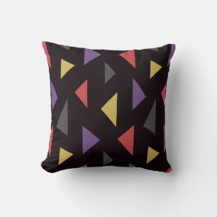Almofada Travesseiro decorativo multicolorido de triângulos